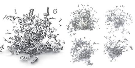 Set of exploded 3d numbersの写真素材
