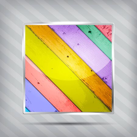 colorful wooden pattern icon on the striped backgroundのイラスト素材