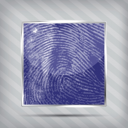 finger print icon on the striped backgroundのイラスト素材