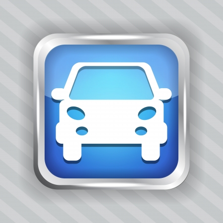 blue car button icon on the striped backgroundのイラスト素材