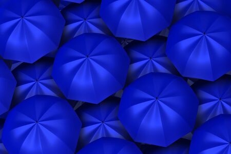 3d blue umbrellas background の写真素材