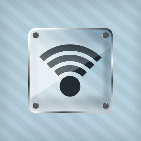 wifi icon on a striped background のイラスト素材