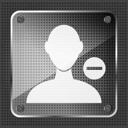 glass remove user icon on a metallic background のイラスト素材