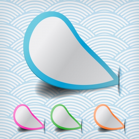 set of labels with splash on a waves backgroundのイラスト素材