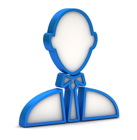 blue businessman icon on a white backgroundの写真素材