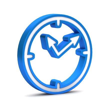 blue watch icon on a white backgroundの写真素材