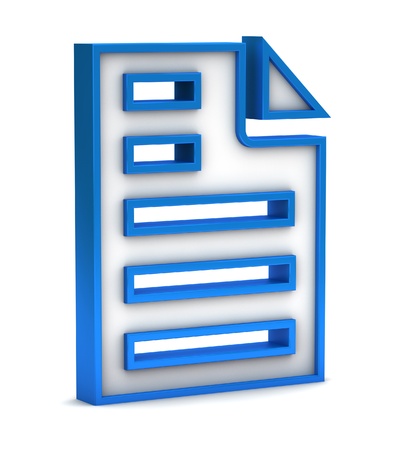 Blue page icon on a white backgroundの写真素材