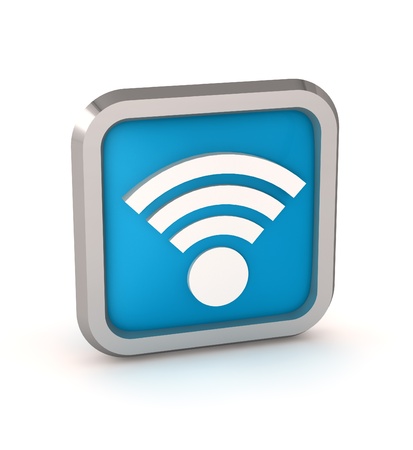 3d wifi icon on a white backgroundの写真素材