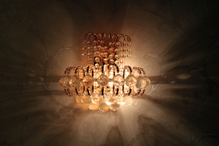 Close-up of a beautiful crystal sconce