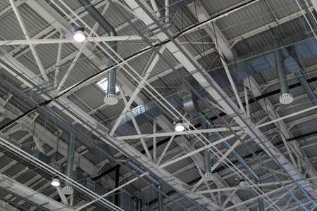 Ventilation system with lights of modern building