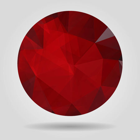 Abstract geometric red circular shape from triangular faces for graphic designのイラスト素材