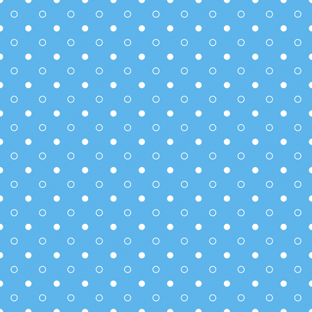 Blue seamless pattern with white circles and dotsのイラスト素材