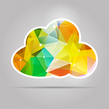 Abstract Colorful Triangle Polygonal cloud icon for graphic designのイラスト素材