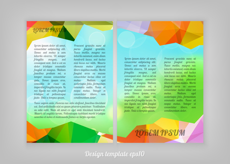 Abstract Colorful Triangular Polygonal geometric flyer design with bokeh lightsのイラスト素材