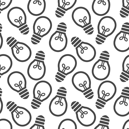 flat black Light bulb vector seamless backgroundのイラスト素材