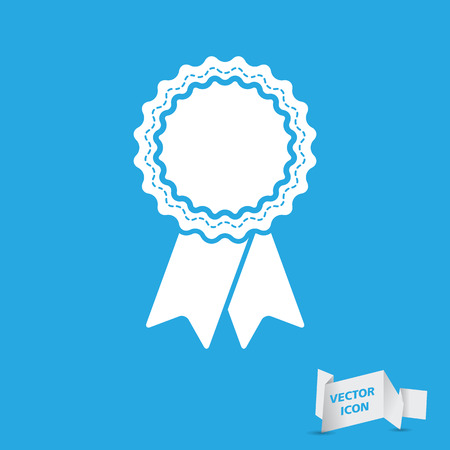 badge with ribbons icon - vector illustrationのイラスト素材