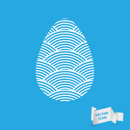 Easter egg sign icon with curved lines. Easter tradition symbol.のイラスト素材