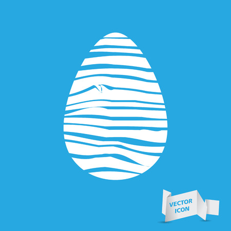 Easter egg sign icon with curved lines. Easter tradition symbol.のイラスト素材