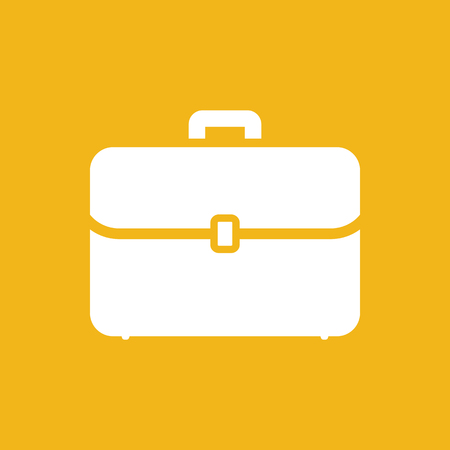 flat portfolio briefcase icon on a yellow backgroundのイラスト素材