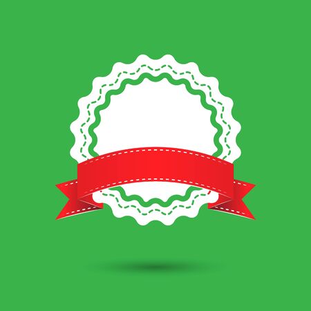 badge with red ribbon icon - vector illustrationのイラスト素材