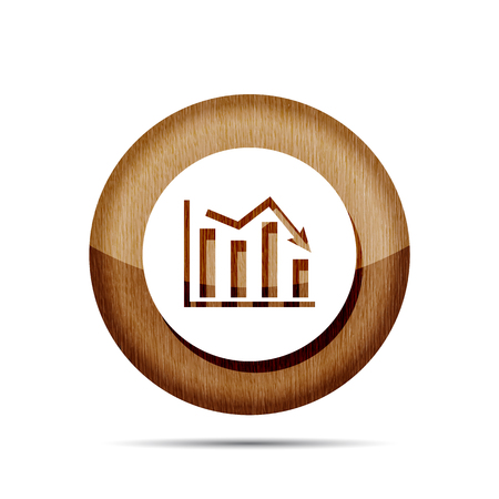 wooden flat icon of graph going downのイラスト素材