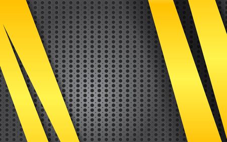 Abstract metal background with yellow lines. Vector illustration.のイラスト素材