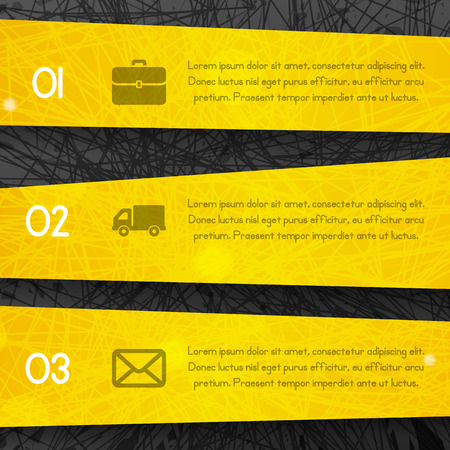 Abstract dark background with yellow lines and stripes style Business Infographics. Vector illustration.のイラスト素材