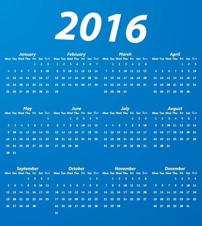 blue 2016 calendar modern simple designのイラスト素材