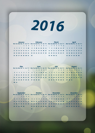 Beautiful spring abstract green natural light 2016 calendar modern simple designのイラスト素材
