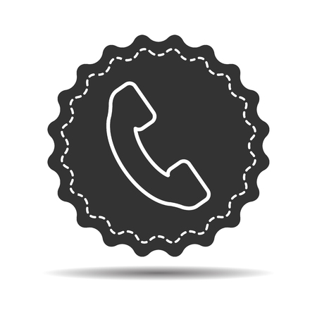 Telephone receiver vector icon - thin line art designのイラスト素材