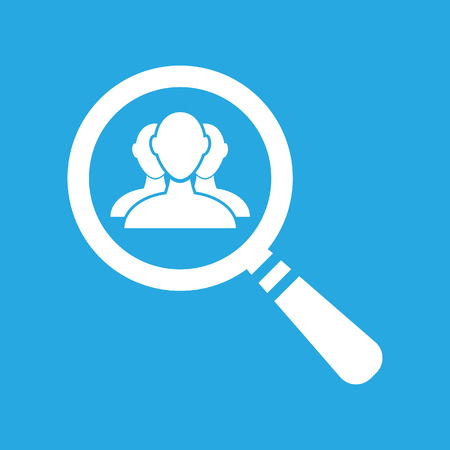 flat search icon with user group people on a blue backgroundのイラスト素材
