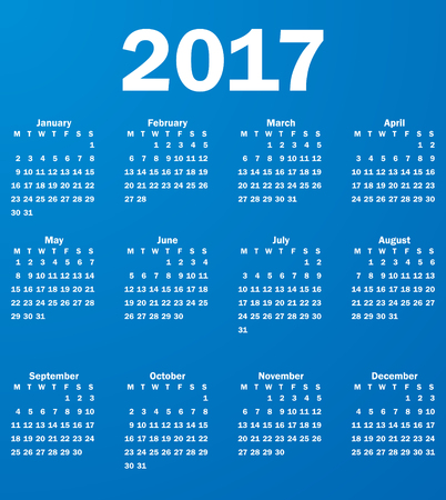 blue 2017 calendar modern simple designのイラスト素材