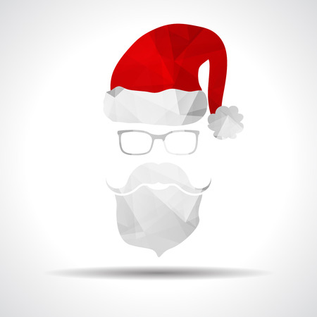 Flat Polygonal Design Vector Santa Claus Faceのイラスト素材
