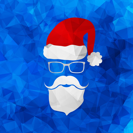 Flat Polygonal Design Vector Santa Claus Faceのイラスト素材