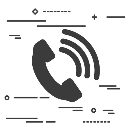 Telephone receiver vector icon - thin line art designのイラスト素材
