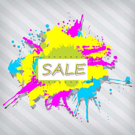 Abstract sale banner with colourful splashesのイラスト素材
