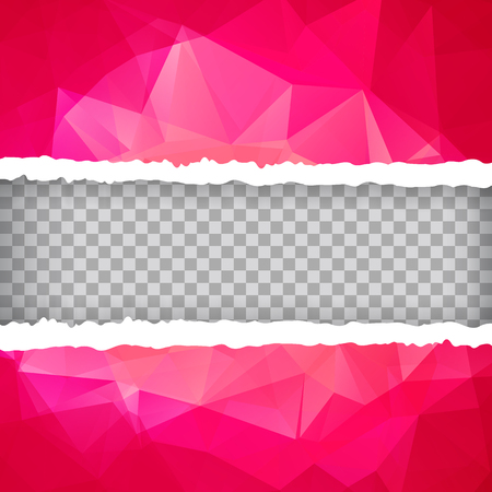 Abstract Pink Triangular Polygonal vector torn paperのイラスト素材