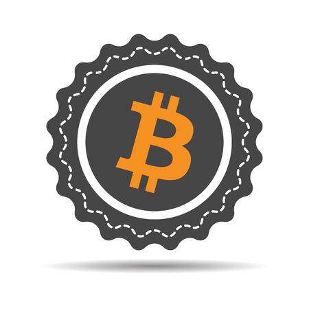 bitcoin cryptocurrency symbol isolated on a grey backgroundのイラスト素材