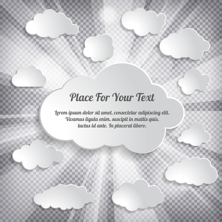 Abstract Creative concept vector cloud on a chequered background with light beamsのイラスト素材