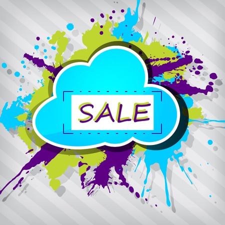Abstract sale shopping banner with a colourful splashesのイラスト素材