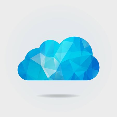 Vector illustration of triangle paper cloud on grey backgroundのイラスト素材