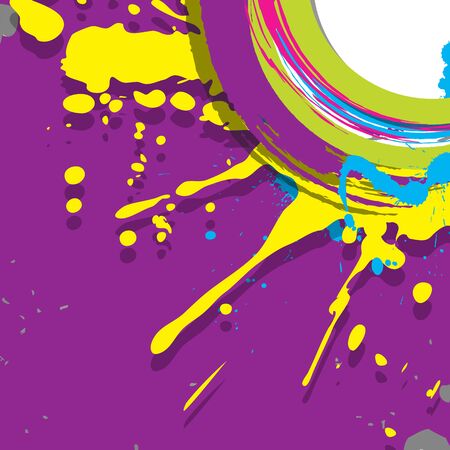 Modern colorful frame design with splashes on ultra violet background.のイラスト素材