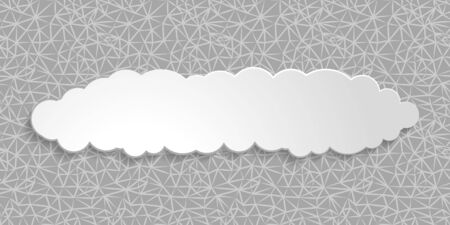 web network seamless grey background with white paper sticker cloudのイラスト素材