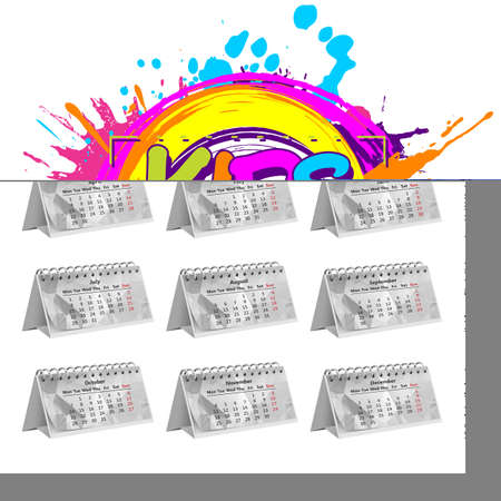 Colorful paint splashes with Kids art emblem for children playground for play and funのイラスト素材