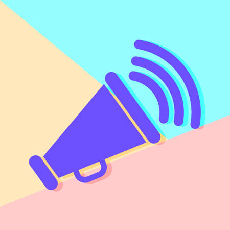 pastel colored minimal megaphone icon on modern backgroundのイラスト素材