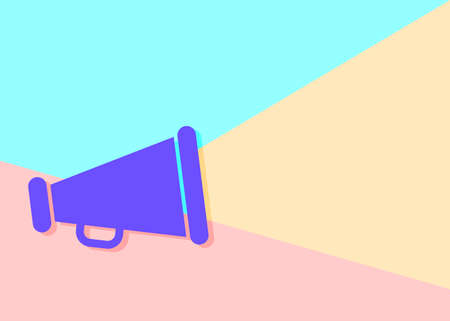 pastel colored minimal megaphone icon on modern backgroundのイラスト素材