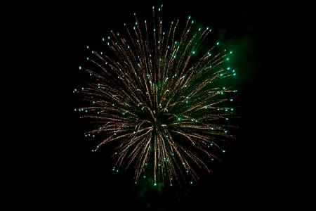 Festive fireworks in the night skyの写真素材