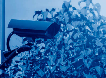 outdoor video surveillance cameras watching what is happening on the perimeter of a private area