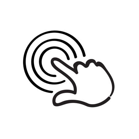 Hand pointer or cursor mouse push choosing linear icon symbol isolated on white backgroundのイラスト素材