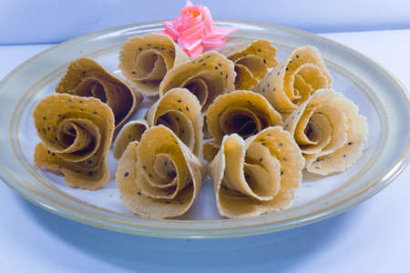 Thai food is a pancake made from flour, sugar, butter Moiの写真素材